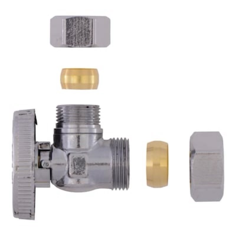 sharkbite 1/2-in compression x 1/2-in compression brass quarter turn stop angle valve
