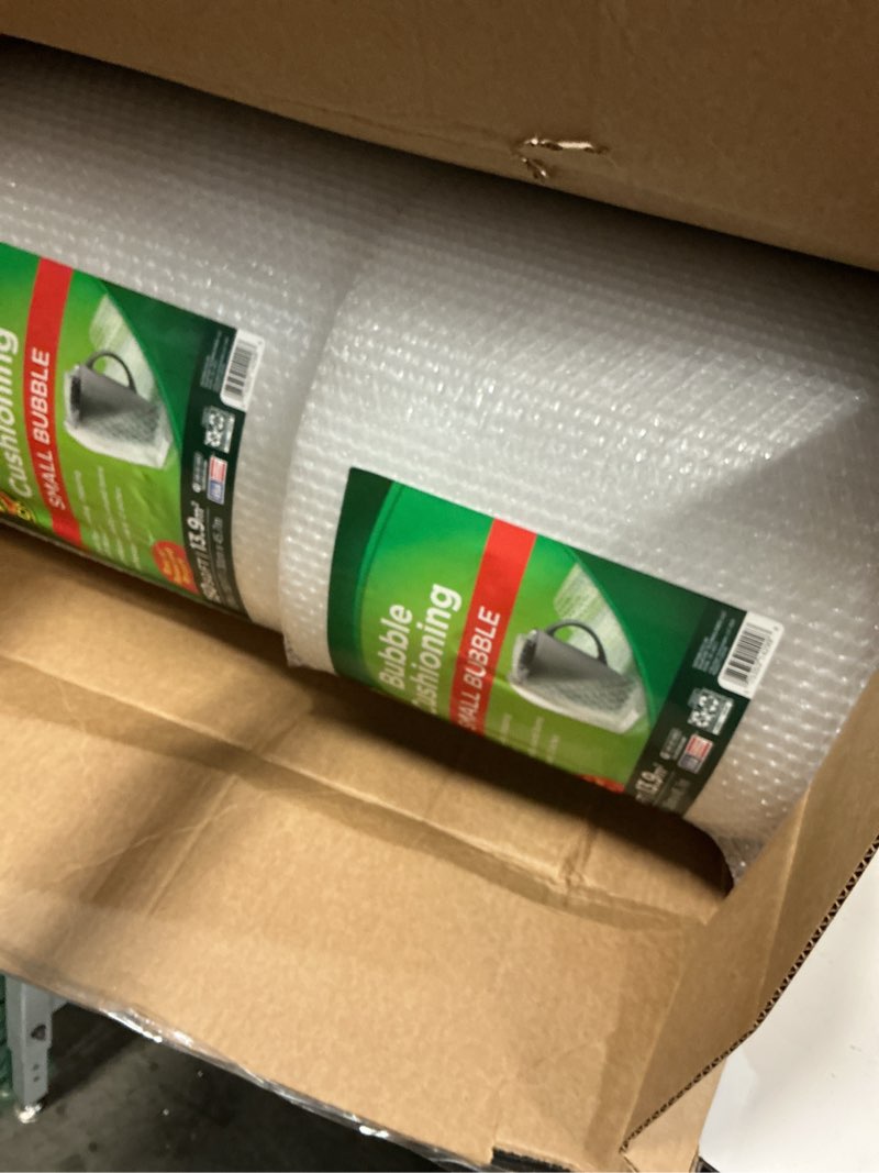 Condition photo showing New/Like New for duck brand small bubble cushioning wrap for moving, shipping & mailing, 600 ft bubble packing wrap extra protection packaging boxes & mailers, clear bubble roll moving supplies 150 ft each 4 rolls 12 in. x 600 ft.