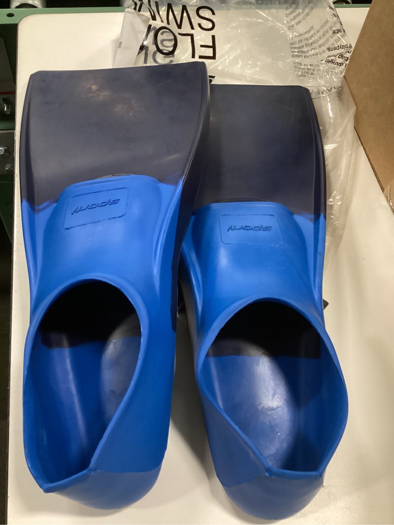 Condition photo showing As Is for Sporti Adult-Kids Swim Fins for Pool Lap Swimming - Long Floating Fins for Swimming & Snorkeling - Swim Flippers for Training M 8-9 / W 9-10 Navy-Blue