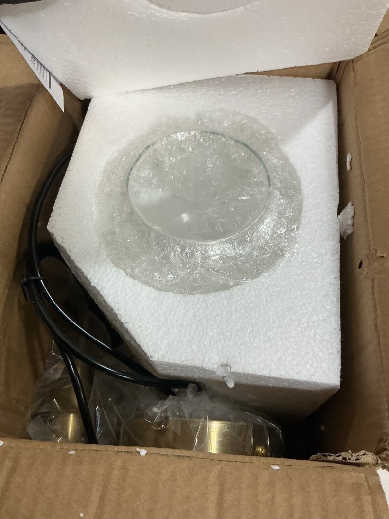 Condition photo showing Good Condition for kitchen island linear pendant light, 1-pack 1-light gold pendant light, brushed gold glass globe hanging light fixture for dining room, over table, bar glass globe pendant - 1-light (gold) 1-light