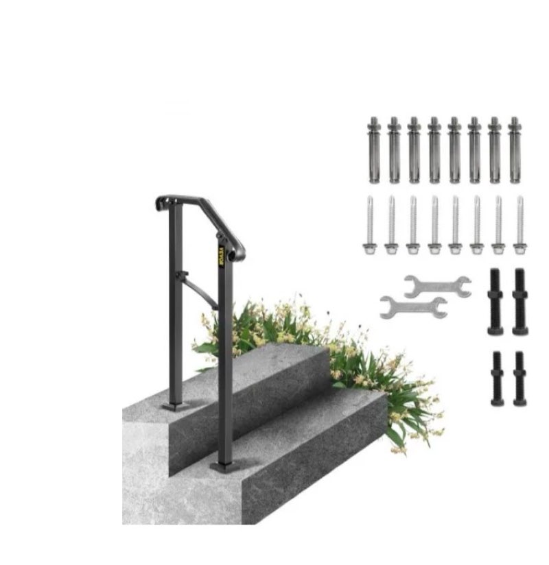 VEVOR Pasamanos Negro para Escaleras de Arco Barandilla de Escalera Barandilla Escalera Pasamanos Escalera Pasamanos Barandilla Barandas para Interiores y Exteriores