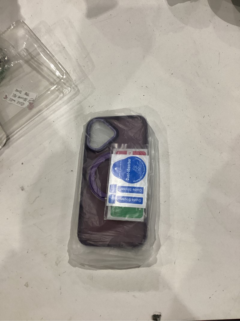 Condition photo showing Good Condition for for iphone 16 case with screen protector & lens protector [15 ft military drop protection] magnetic kickstand compatible with magsafe slim translucent case (deep purple) iphone 16 deep purple