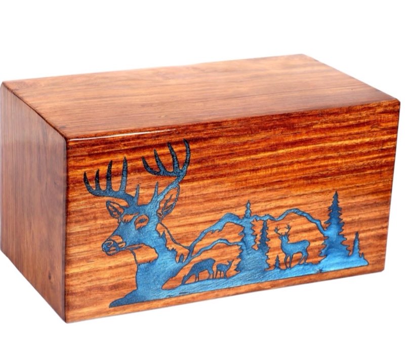 Premium Handcrafted Wooden Urn for Human Ashes - Rosewood Engraved Funeral Urns for Adult Male Femal