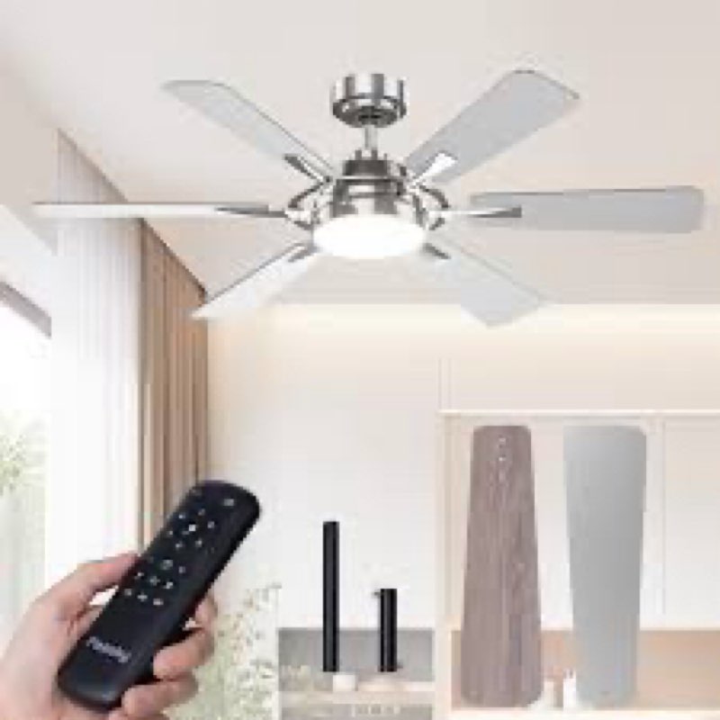 Passky Ceiling Fans with Lights, 52 inch Sleek Ceiling Fan with Light and Remote Control, 3CCT, Dimm (color may vary)