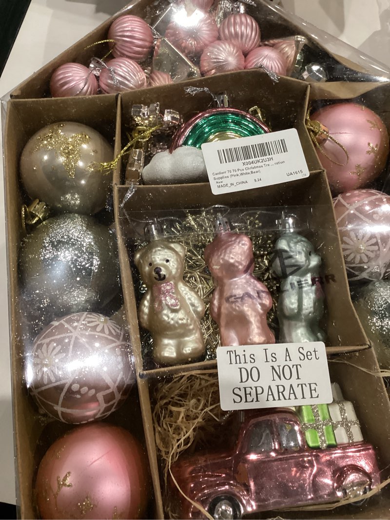 Condition photo showing Good Condition for Canlierr 70 Pcs Christmas Ball Ornaments Assorted Shatterproof Hanging Decor for Christmas Tree Deco