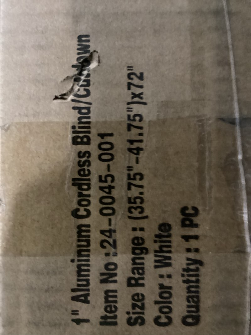 Condition photo showing New/Like New for YIIBAII Mini Blinds Suitable for 38" W x 64" H Windows 1" Aluminum Horizontal Venetian Blinds Darkening with Rope and Pole can Mounted Inside or Outside White 38"W x 64"H