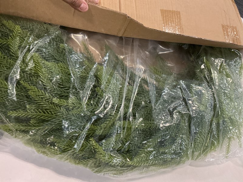 Condition photo showing New/Like New for 36" Christmas Wreath Artificial Large Wreath Christmas Decoration for Front Door Real Touch Artificial Green Decoration for Xmas Winter Farmhouse Home Decor(Norfolk) Norfolk 36"