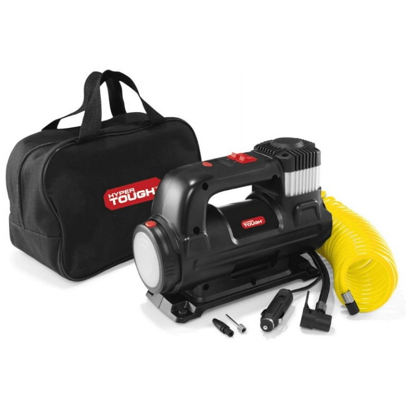 hyper tough dc 12v heavy duty direct drive digital tire inflator with detachable led light