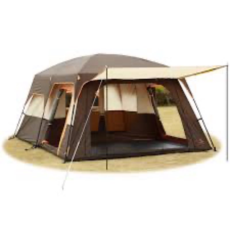 ktt extra large tent 14 person,family cabin tents,2 rooms,straight wall,3 doors 3 windows with mesh,