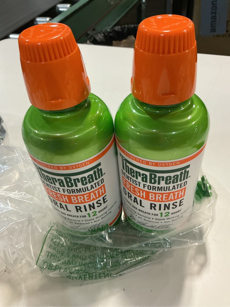 Condition photo showing Good Condition for TheraBreath Fresh Breath Mouthwash, Mild Mint Flavor, Alcohol-Free, 16 Fl Oz (2-Pack)