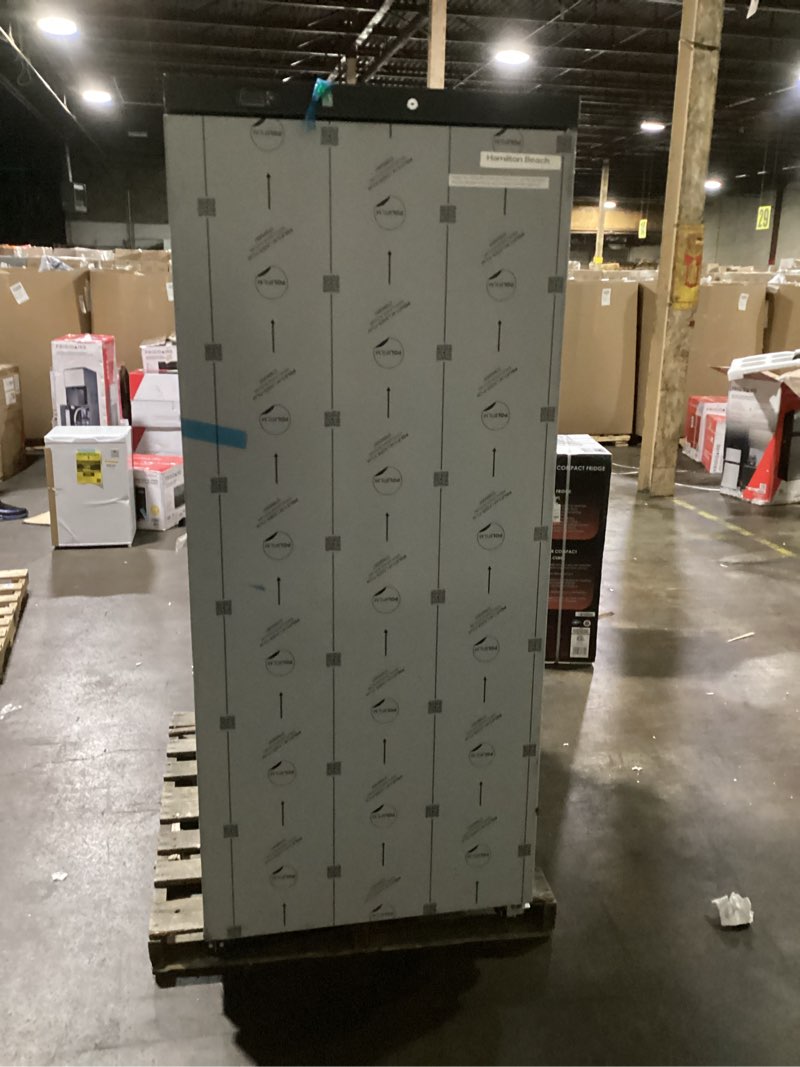 Condition photo showing As Is for Hamilton Beach 19.2 CU FT Commercial Upright Refrigerator W:30.6" x L:27.4" X H:74.4" (Stainless Steel) Fridge