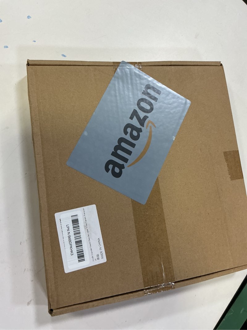 Condition photo showing New/Like New for Acrylic Cupcake Stand, Clear Dessert Tower Holder Display with Base for Wedding, Party, Baby Shower, 3 Tier Square, Transparent 3 Tier Square with Base Square with BASE