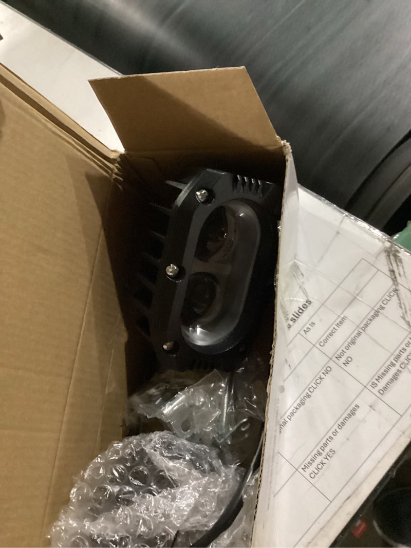 Condition photo showing Good Condition for 4 inch led pod driving lights, white 48w rectangle led offroad cube spotlight, 120° flood beam auxiliary lights led fog light for truck tractor motorcycle atv suv jeep boat tractor forklift 4inch white spotlight