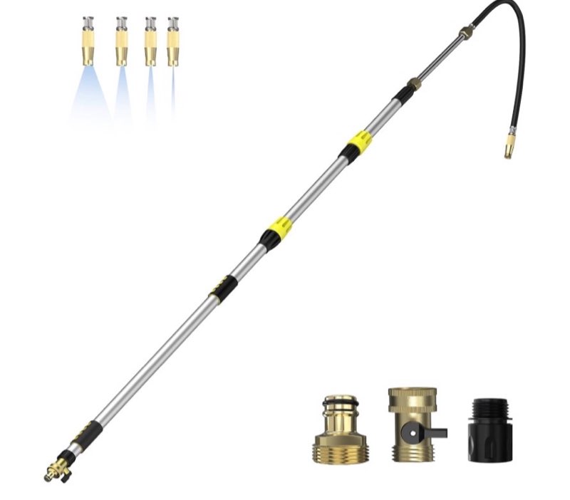 buyplus gutter cleaner tools from the ground, rain gutter cleaner hose attachment with extension pole