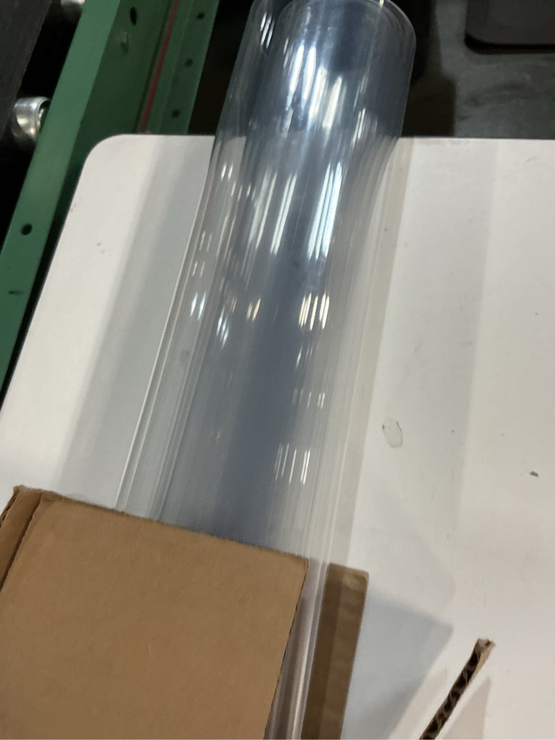 Condition photo showing Good Condition for LovePads Clear Table Cover Protector 42 x 63 Inch, 1.5mm Thick Plastic Table Cover, Table Protector for Dining Room Table, Waterproof Vinyl Tablecloth Table Pad Mat for Kitchen, Dresser, Writing Desk 42" x 63" (Rectangular) Clear 1.5mm