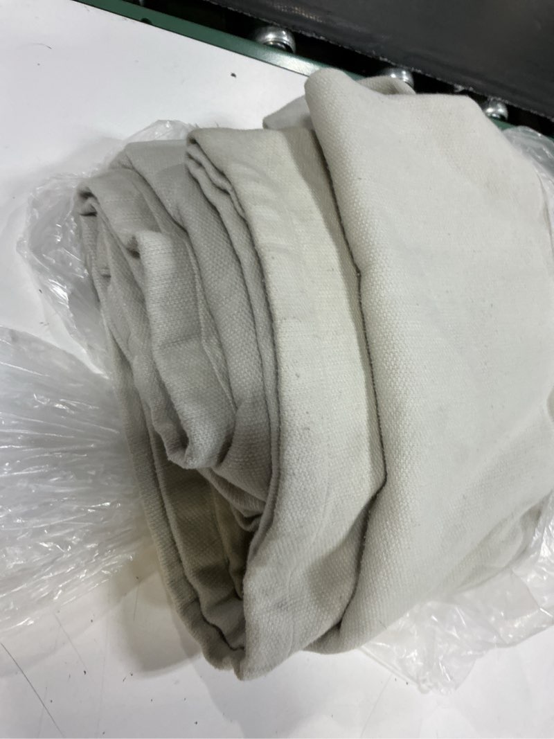 Condition photo showing As Is for luxury organic cotton bed blanket, full/queen, silver