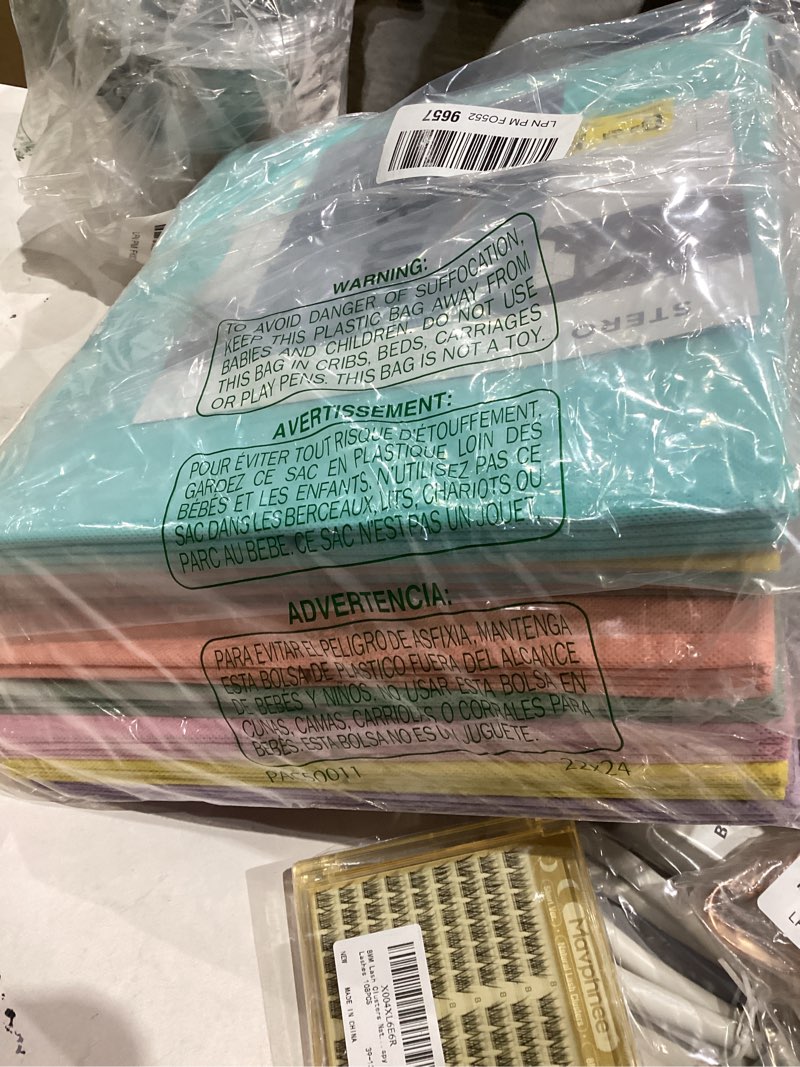 Condition photo showing As Is for Stero Fabric Storage Bins 6 Pack Fun Colored Durable Storage Cubes with Handles Foldable Cube Baskets for Home, Kids Room, Closet and Toys Organization Cyan, Green, Yellow, Purple, Pink and Peachpuff Fabric Handle Cyan, Green, Yellow, Purple, Pink, Peach