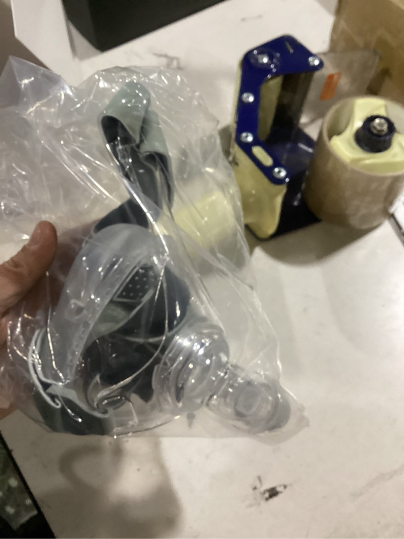 Condition photo showing New/Like New for cpap masks, universal cpap full face mask reuse replacement set for f20, full face nasal cpap mask with headgear, elbow/swivel and cushion, suitable for various models of cpap machines (m)