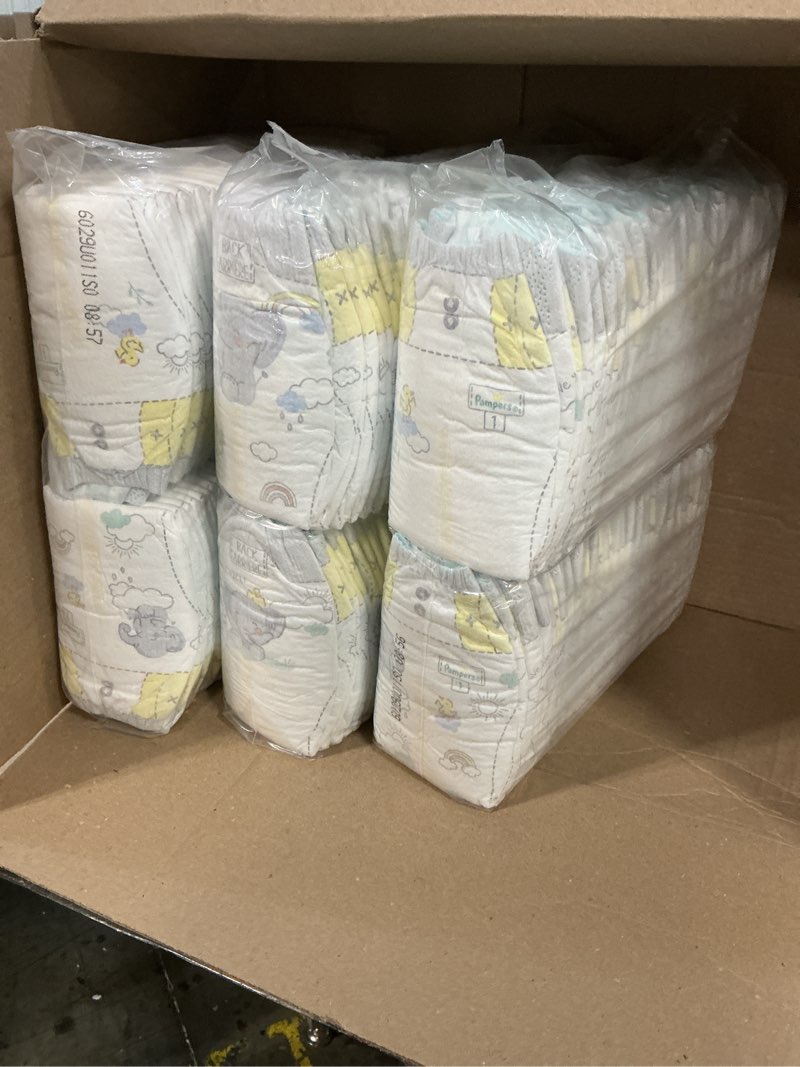 Condition photo showing New/Like New for pampers swaddlers diapers, size 1 (8-14 lbs), 198 count, absorbent, keeps baby dry and comfortable, skin safe disposable baby diaper (packaging may vary) size 1 198