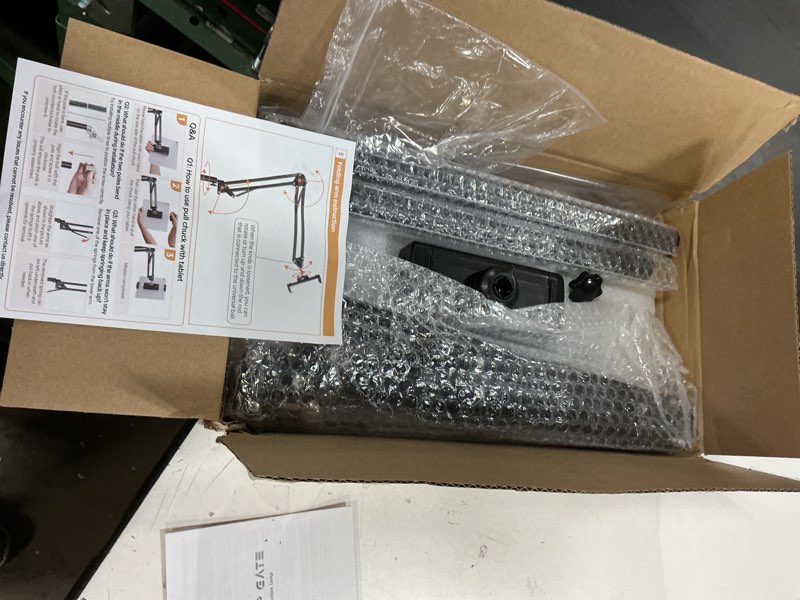 Condition photo showing Good Condition for tablet floor stand with 5lb metal base, overhead bed phone stand angle height adjustable holder, universal floor stand compatible with iphone ipad pro air mini, samsung tab, kindle, e-readers…