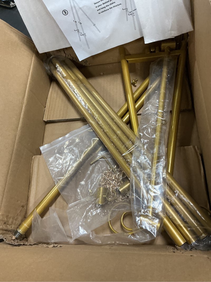 Condition photo showing Good Condition for gold easel stand for sign, 55'' adjustable easel stand for display, metal easel display stand heavy duty(round tube)