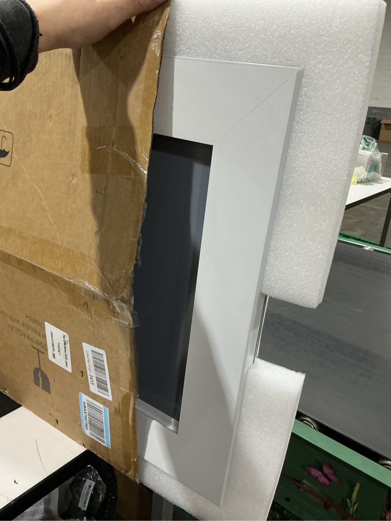 Condition photo showing As Is for fennio vanity mirror with lights?20"x23" lighted makeup mirror, large makeup mirror with lights, touch sensor with dimmable 3 modes? square white white 20"l x 22"w