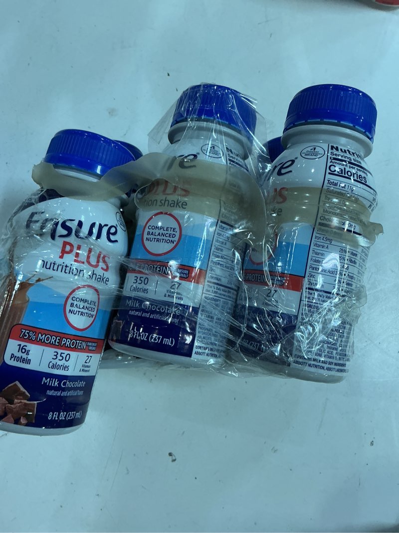 Condition photo showing New/Like New for (exp 04/01/27) ensure plus nutrition shake milk chocolate - 6 ct/48 fl oz