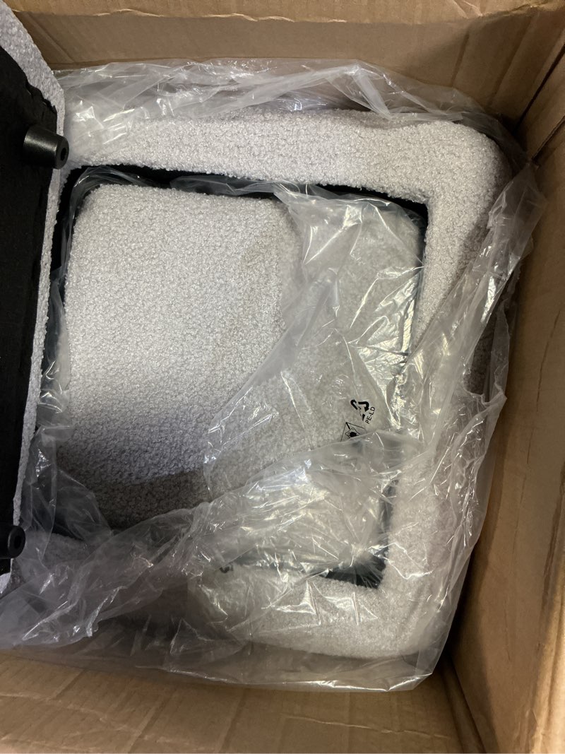 Condition photo showing Good Condition for Square Set of 2 Sherpa Storage Ottoman Stool with Removeable lid,Load up to 440 lbs Footstool, Boucle Vanity Stool for Livingroom Bedroom Gray UASND69G Grey