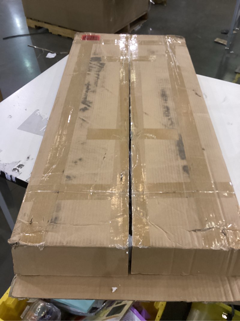 Condition photo showing As Is for TEMI Small Computer Desk Folding Table - 35.8" Foldable Office Desk, No Assembly, Perfect for Small Spaces in Bedroom, Dorm, or Apartment, Portable Mini Desk or Study Table with Compact Design, Brown 35.8 Inch NO Power Outlets Rustic Brown