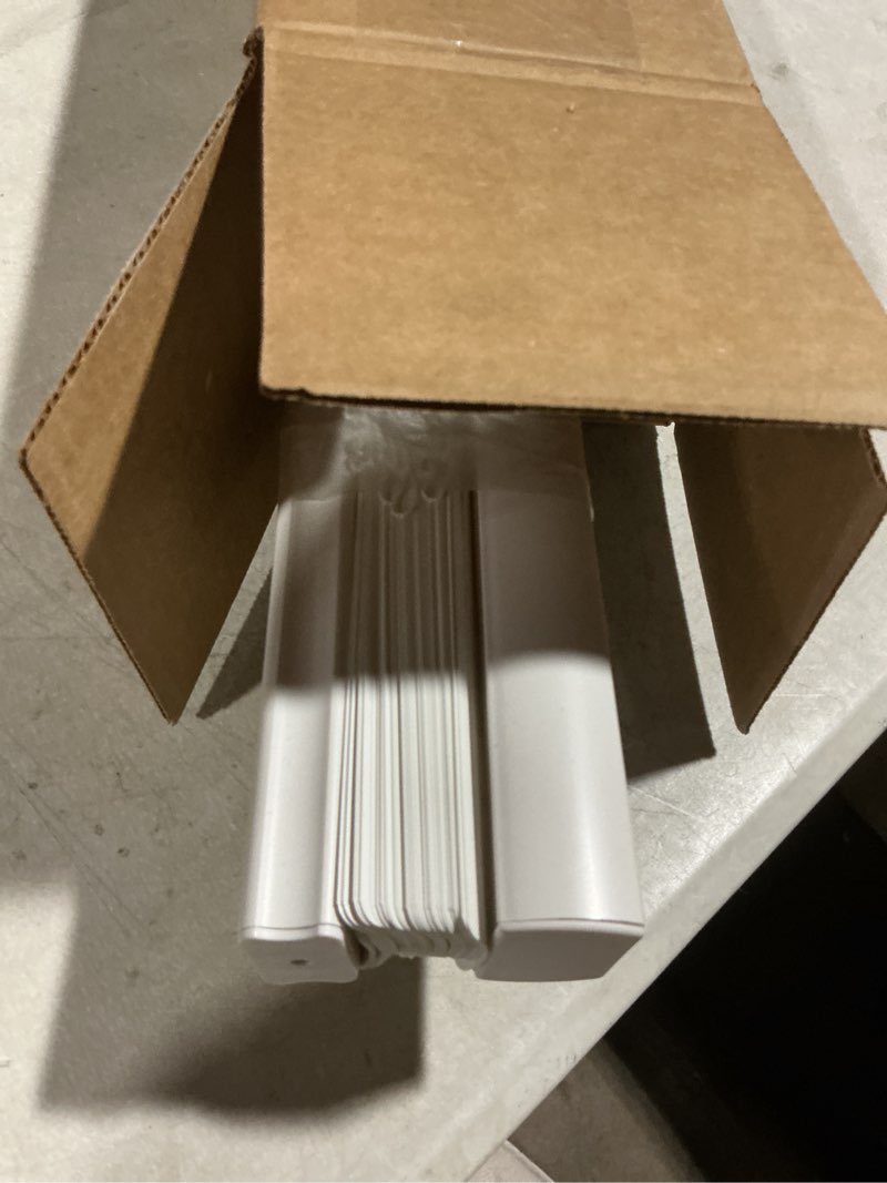 Condition photo showing As Is for DEZ FURNISHINGS Cordless No Tools 1" Magnet Mini Blinds for Metal Doors, Room Darkening, 25" W x 72" H, White 25"W x 72"H