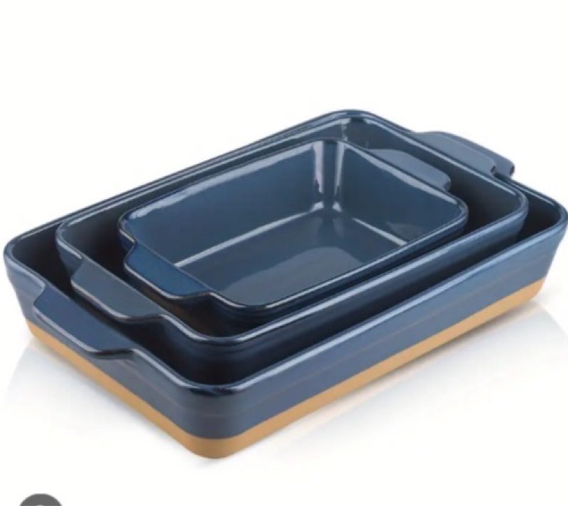 Baking Dish Set, 9x13 Baking Dish, Large Casserole Dish Set, Ceramic Lasagne Pan Deep, Baking Dishes For Casseroles 13 X 9, Ceramic Bakeware Set, Farmhouse Style HVH