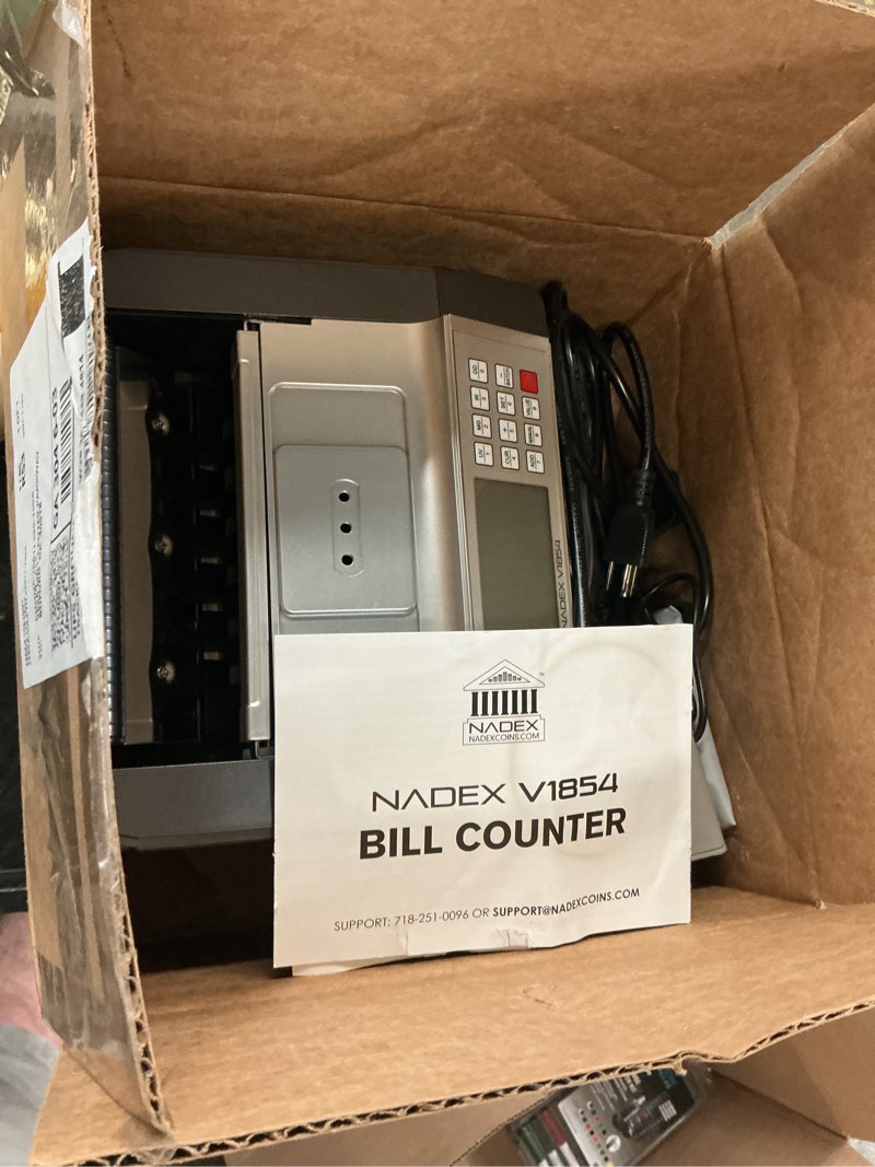 Condition photo showing As Is for nadex v1854 money counter - color coded dual tft display - professional grade accurate fast bill counting with uv/mg/ir counterfeit detection - counts 1000 notes/min
