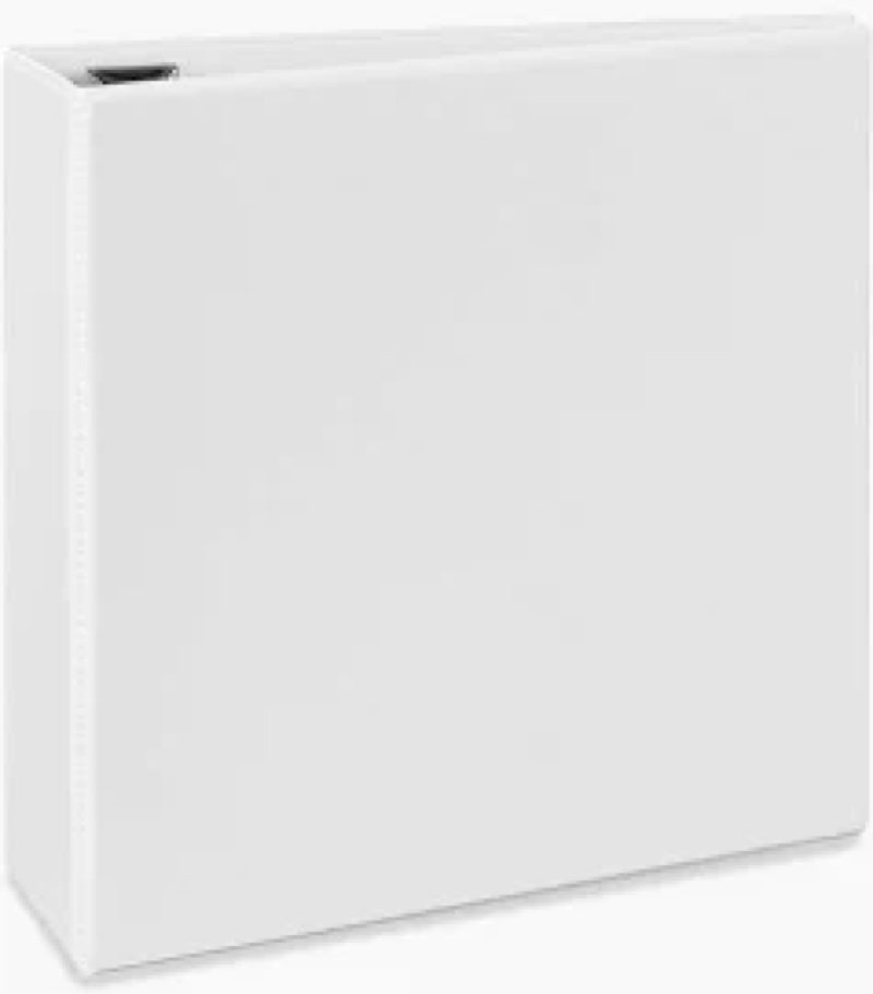 avery heavy-duty view 3 ring binder, 3" one touch ezd rings, 670-sheet capacity, 3.5 inch wide spine, great for home, school supplies, office, or organization needs, 1 white binder (79193) 3" 1 pack binder
