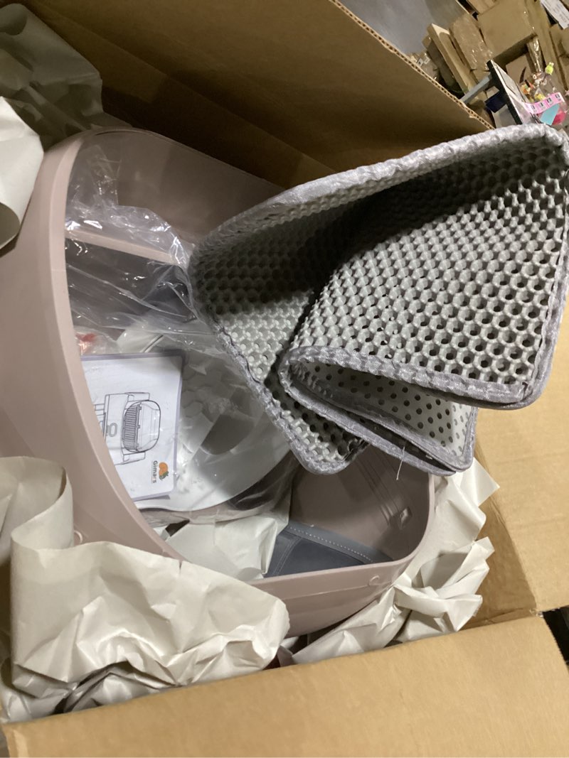 Condition photo showing Good Condition for gimars open top design self cleaning litter box, automatic cat litter box for multiple cats & senior cats, app control with safety sensors, low odor, includes trash bags & litter mat white