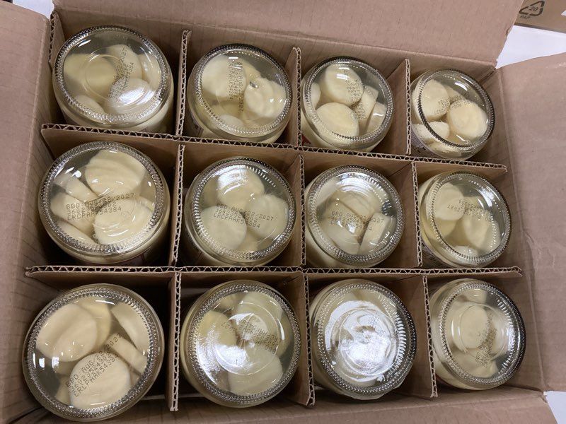 Condition photo showing Good Condition for Best by Aug/22/2027 Passion Root Premium Sliced Hearts of Palm in Jar (Palmitos) - Low carb, Low Calorie, Keto, Gluten F
