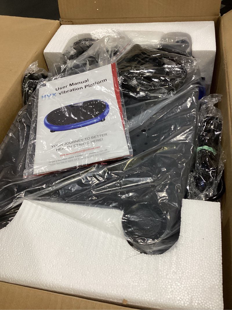 Condition photo showing Good Condition for Vibration Plate Exercise Machine, Vibrating Fitness Platform for Lymphatic Drainage, Full Body Shaker Workout Equipment, Bluetooth Power Shaping Vibrate Plate, Board Sport for Home Exercise Gym, Blue