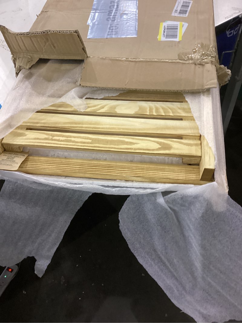 Condition photo showing New/Like New for IDZO 4 Tier Wooden Ladder Shelf 44 in Bookcase Ladder Shelf Storage Shelves Rack Shelf Unit for Office and Home 44 x 16.5 inches Natural ACACIA WOOD Light Brown - 4 Tier