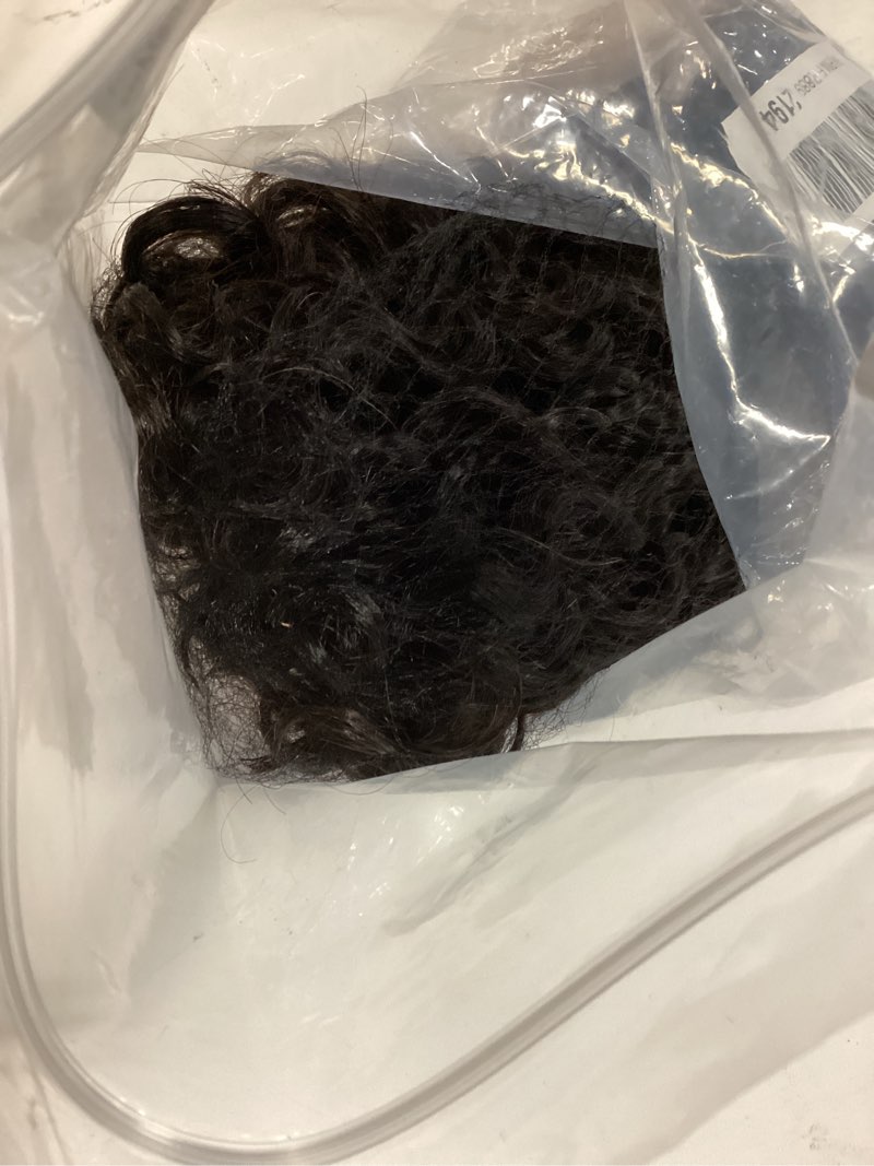 Condition photo showing As Is for Forawme Glueless Lace Front Wigs Human Hair 10 Inch Water Wave 1B Black Pre Plucked Soft Bob Lace Wig Natural Hairline 150% Density Middle Size Cap (13X6 Frontal Lace)