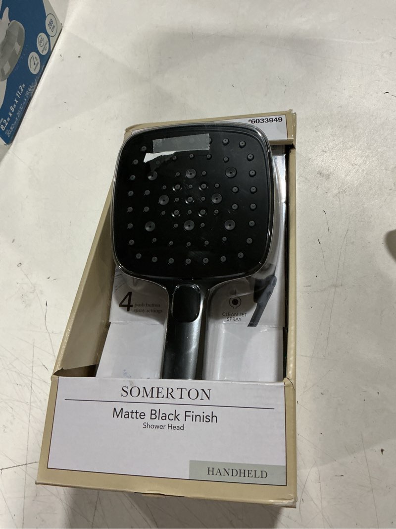 Condition photo showing Good Condition for allen + roth somerton 4 -spray matte black 5.15-in handheld shower head 1.8 gpm