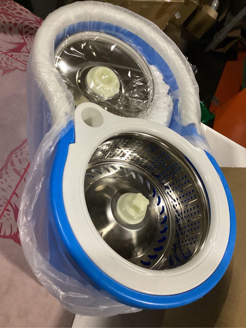 Condition photo showing New/Like New for (blue)spin mop bucket deluxe 360 spinning floor cleaning system | with extended handle,4x wheel for home cleaning