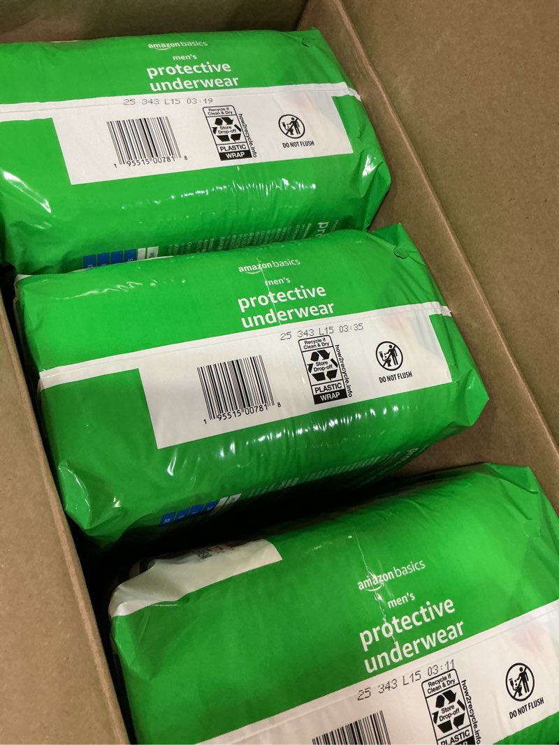 Condition photo showing Good Condition for amazon basics incontinence underwear for men, maximum absorbency, x-large, 48 count (3 packs of 16) x-large 48.0