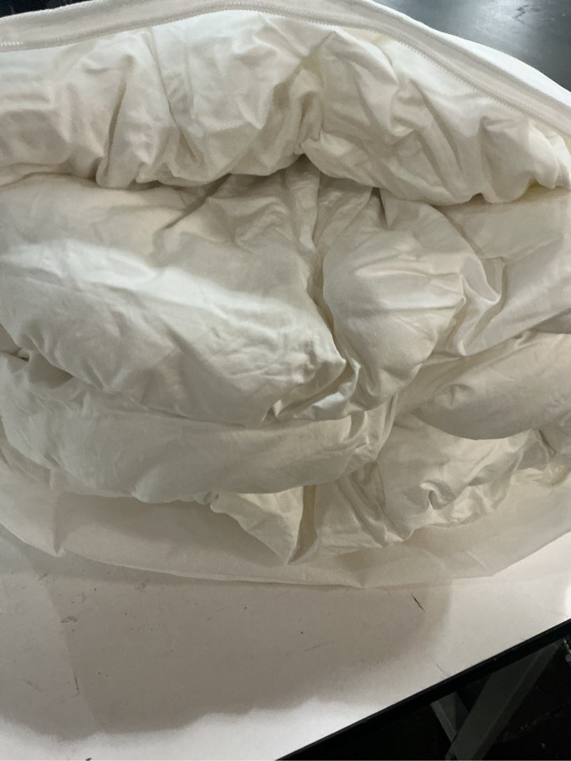 Condition photo showing New/Like New for all-season luxe goose down comforter, king/cal king, white