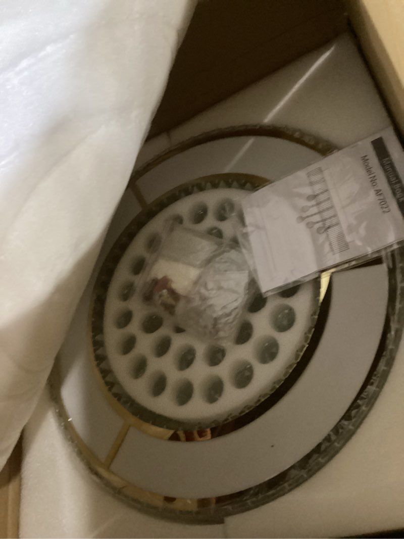 Condition photo showing New/Like New for 24" modern crystal dimmable chandeliers for living room led chandeliers flush mount ceiling light fixture dining room bedrooms gold gold 24"