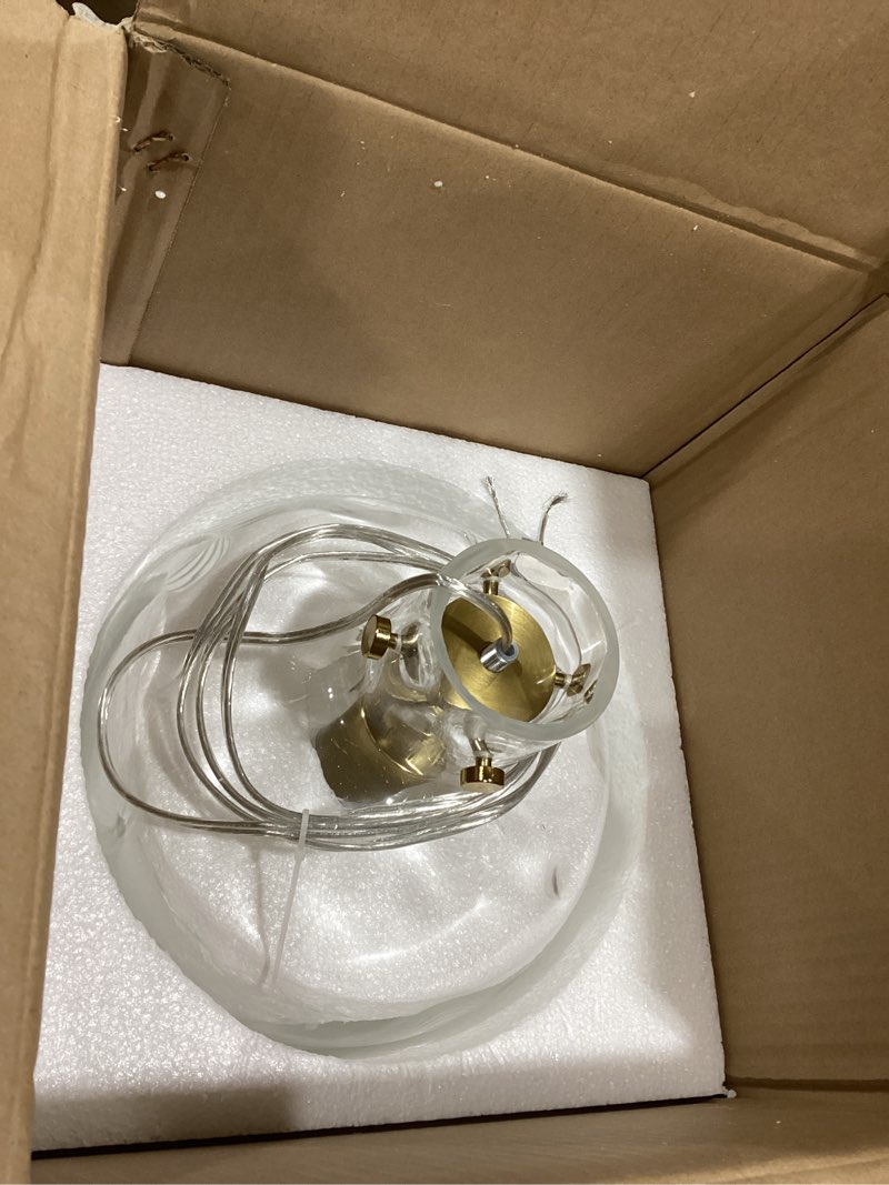 Condition photo showing New/Like New for Modern Gold Pendant Light – 10" Dome Glass Hanging Light Fixture, Single E26 Pendant Lighting for Kitchen Island, Dining Room, Bedroom, Hallway, Adjustable Ceiling Lamp Gold 9.4 inches