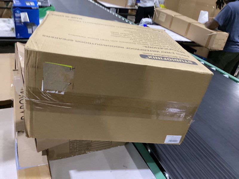 Condition photo showing Good Condition for studiofinix 8-inch woofer 600w passive outdoor speakers wired, large wall-mount size(10.6"x9.4"x16.33" 11.4lbs each), ip44 waterproof all-weather for commercial areas, spacious backyards?pair? black