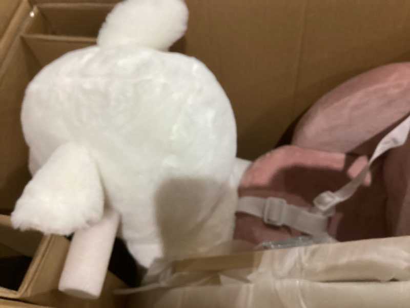 Condition photo showing Good Condition for labebe - Baby Sheep Rocking Horse, Kids Plush Stuffed Rocking Animals, Ovis Aries Rocker with Seatbelt for 6 Months Babies, White Romney Rocking Horse for Toddler 1-3 Age Girl