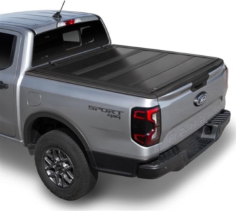 LEER HF650M Quad-Folding Truck Bed Tonneau Cover, Fits Ford Maverick, Years 2022-2025, 4'5" Truck Bed, Black