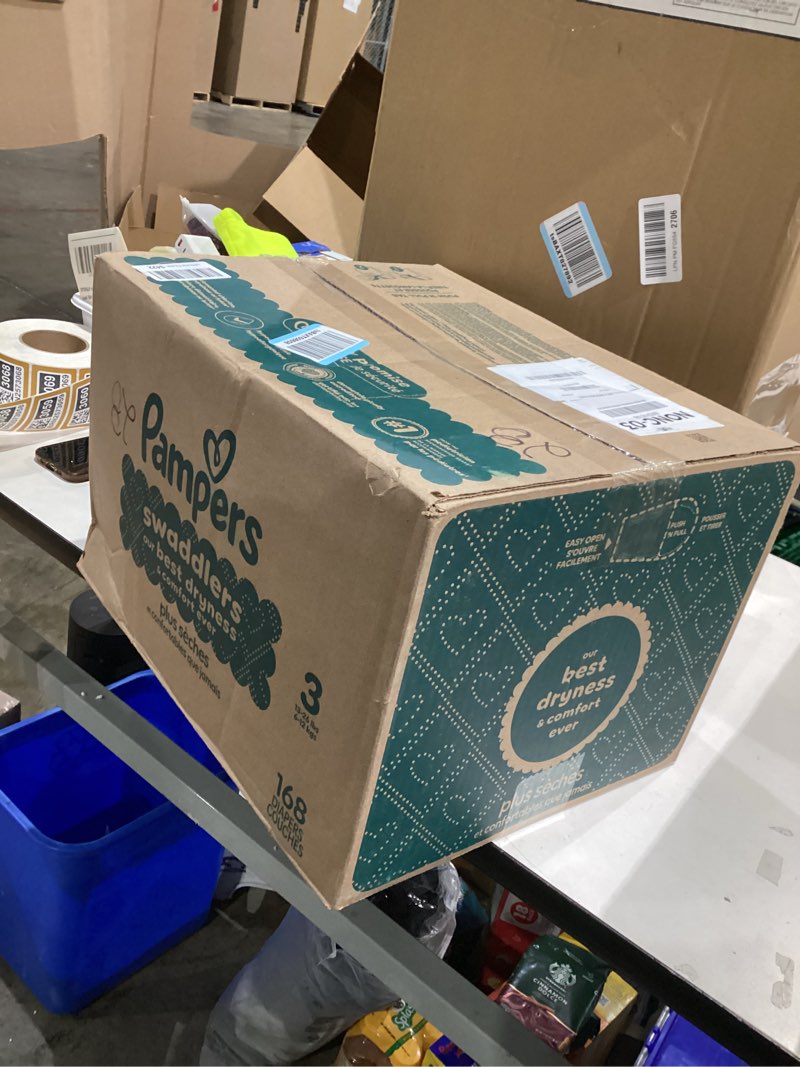 Condition photo showing New/Like New for Pampers Swaddlers Diapers, Size 3 (13-26 lbs), 168 Count, Absorbent, Keeps Baby Dry and Comfortable, Skin Safe Disposable Baby Diaper Size 3 168