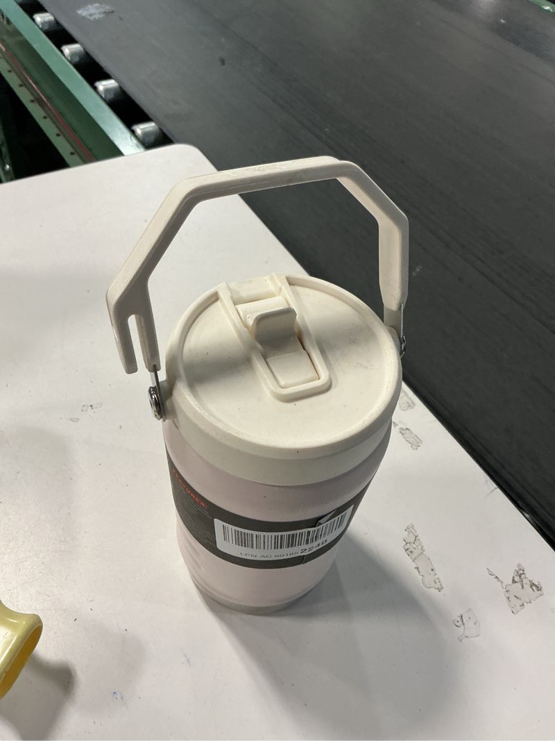 Condition photo showing Good Condition for Stanley IceFlow Flip Straw Jug with Handle 40 oz| Twist On Lid and Flip Up Straw | Leak Resistant for Travel and Sports | Insulated Stainless Steel | BPA-Free | Rose Quartz Rose Quartz 40 Ounces