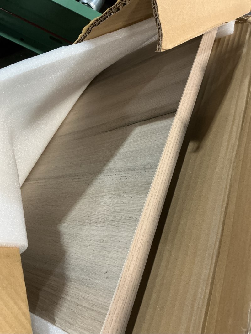 Condition photo showing Good Condition for kaboon 48x18 inches tabletop, solid one-piece desktop for sit stand desk, double desks, l desk diy,wood countertop home or commercial use,1 inch thick, light oak oak 48x18